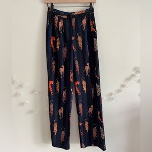 🚨LAST CHANCE🚨 NWOT MONKI • Wide-leg Leopard Print Pants in Navy & Black Stripe